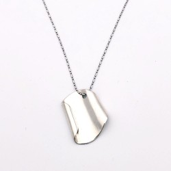 純銀黏土片狀極簡風項鍊 - 紙卷 純銀黏土片狀極簡風項鍊 - 紙卷