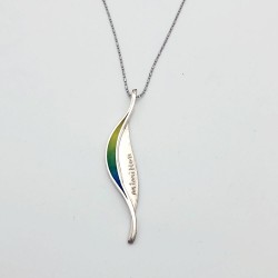 純銀黏土結合UV膠項鍊 - 樹葉 純銀黏土結合UV膠項鍊 - 樹葉