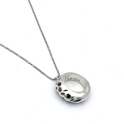 純銀黏土鏤空雕刻項鍊 - 圈一朵花 純銀黏土鏤空雕刻項鍊 - 圈一朵花