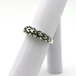 純銀黏土雕刻戒指 - 花朵 純銀黏土雕刻戒指 - 花朵