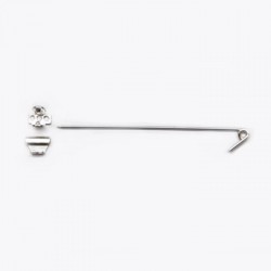 純銀黏土工具 - 胸針金具 55mm (5個入)