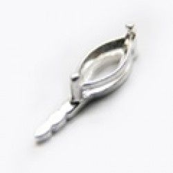 純銀黏土工具 - 馬眼形鑲嵌台座側插 8×4 (5個入)