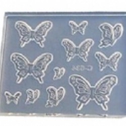 純銀黏土工具 - 昆蟲動物圖案矽膠模型 - 蝴蝶