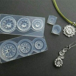 純銀黏土工具 - 花卉圖案矽膠模型 - 小雛菊立體花附花蕊