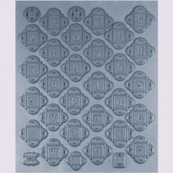 純銀黏土工具 - 刺繡英文字母橡膠模型印章 - 小寫