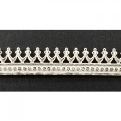 純銀蕾絲緞帶 - 皇冠 (10cm)