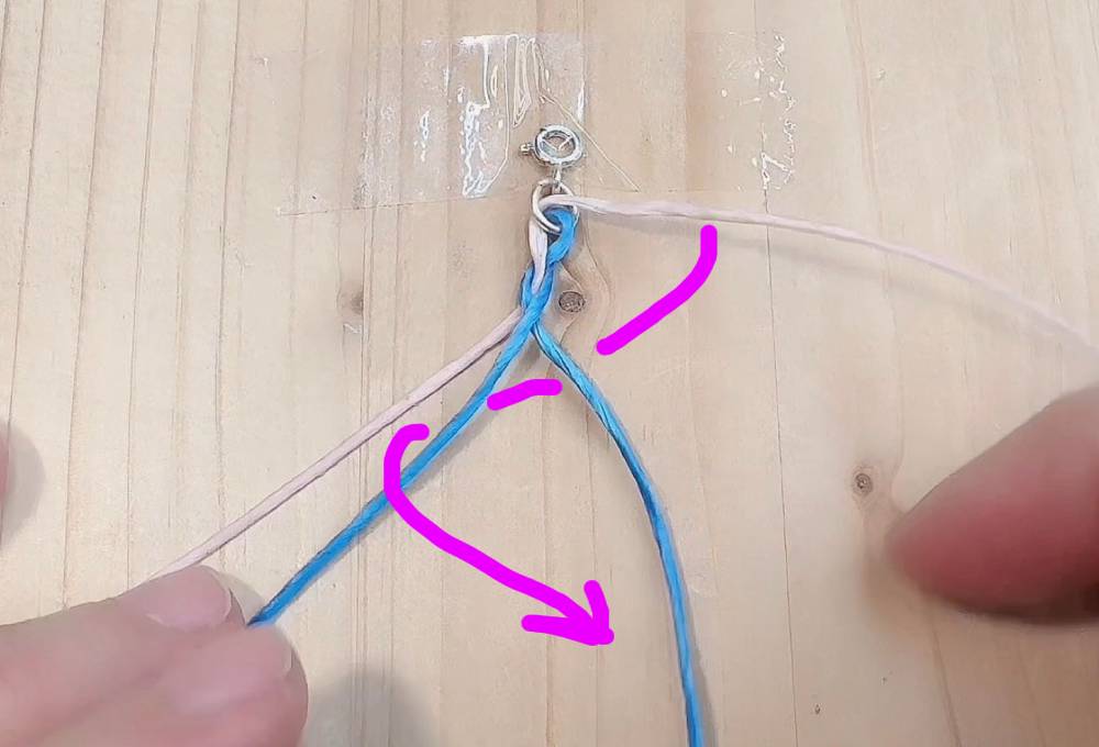 幸運手繩編織教學 四股圓繩