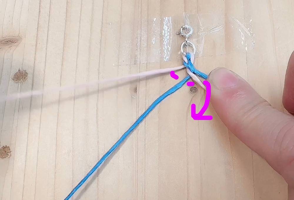 幸運手繩編織教學 四股圓繩